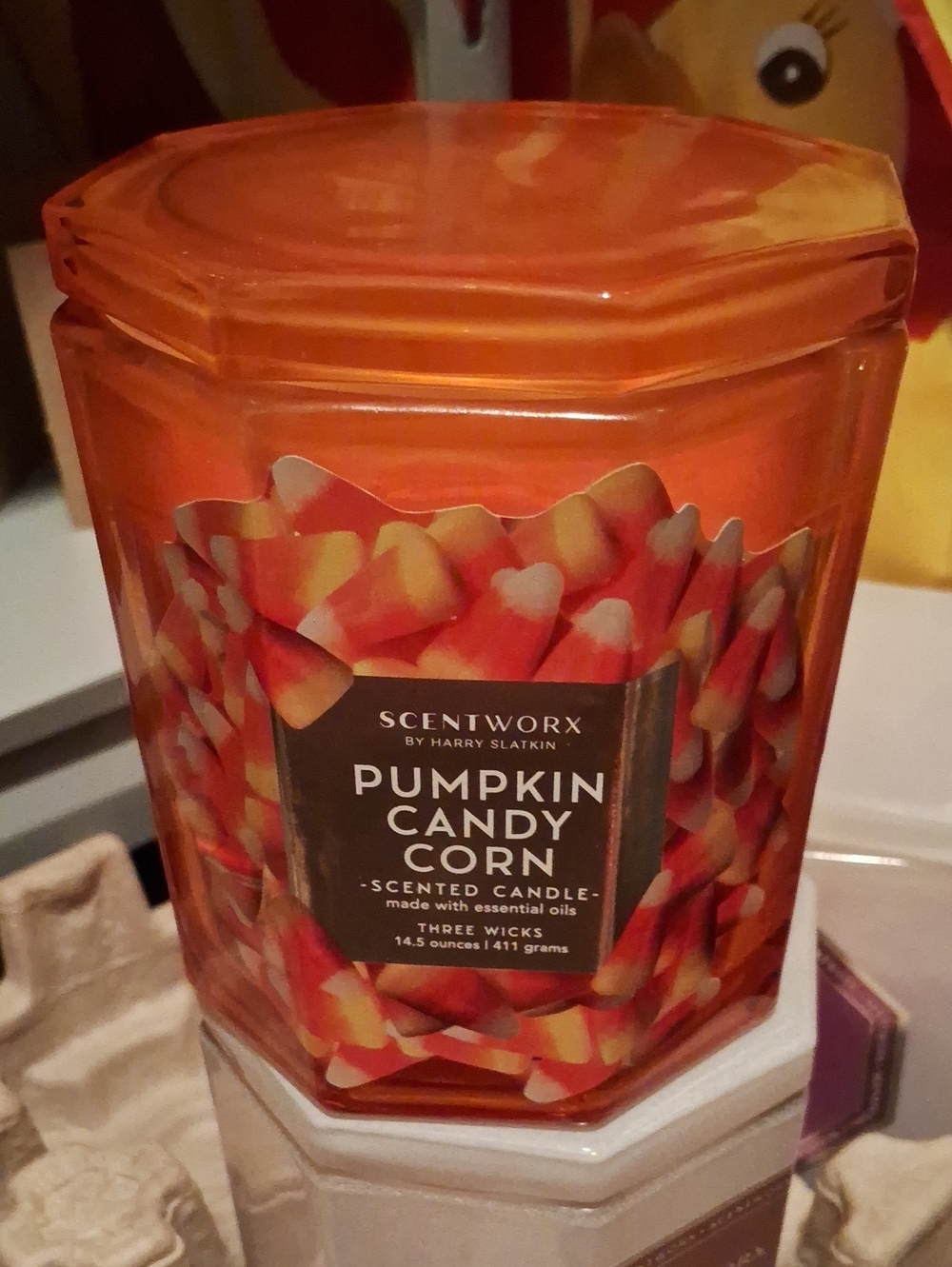 ScentWorx Pumpkin Candy Corn Scented Candle — Orange